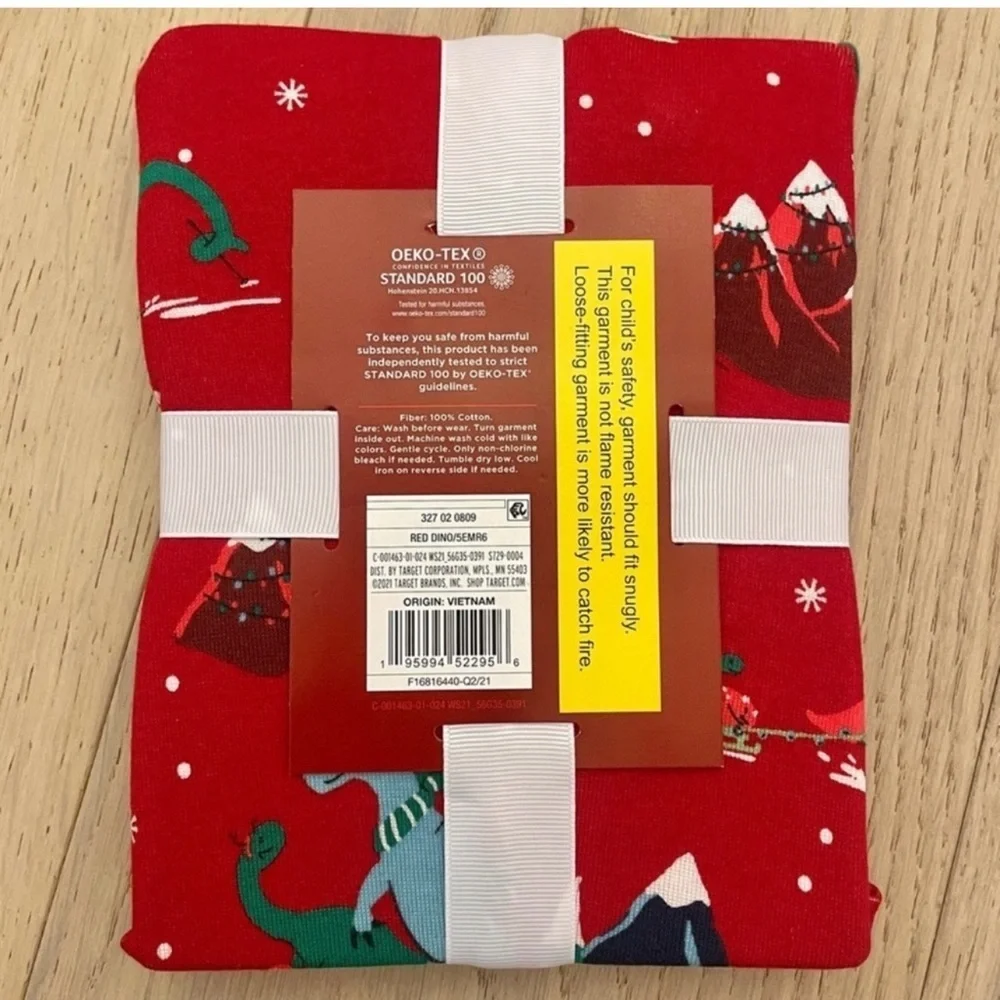 Target Wondershop Holiday Dino Print Pajama Set Toddler Size 3T - Picture 9 of 11